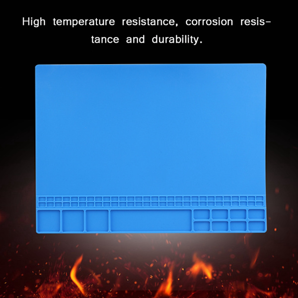 Isolering Silikonmatta Lödning Underhållsplattform Pad för telefon PC-reparation (mörkblå)