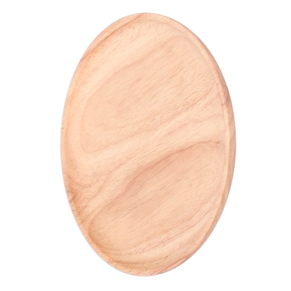 Rund serveringsbrett i gummitre for middag, te, frukt, snacks og matlagring, 20 cm