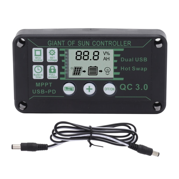 Solar Charge Controller MPPT ABS Auto Focus Solar Regulator Charge Controller för RV Trailers Båtar 20A