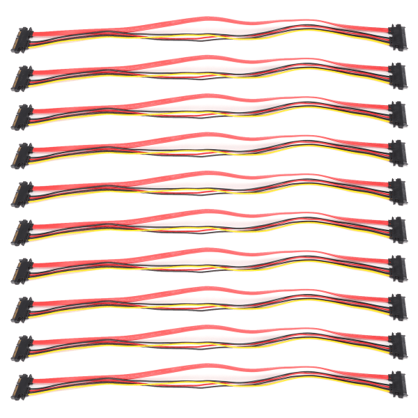 10 stk Sata-kabel 7+15 pins hann til hunn 22 pins datastrømforlengelseskabel for ekstern harddiskdataoverføring
