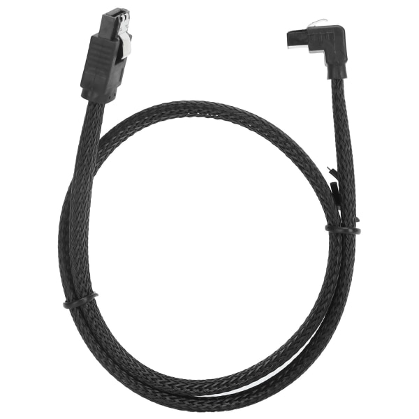 Serial ATA Cable 7P Elbow Hard Disk Data Cable Serial ATA3.0 Adapter Colored Mesh Line StyleBlack (kyynärpää)