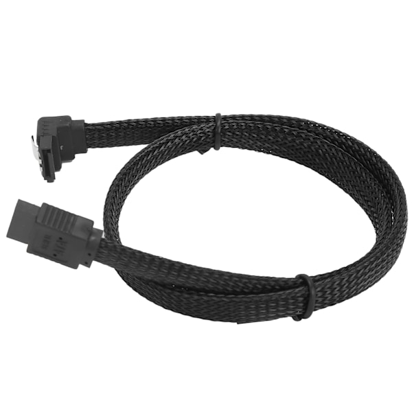 Serial ATA Cable 7P Elbow Hard Disk Data Cable Serial ATA3.0 Adapter Colored Mesh Line StyleBlack (kyynärpää)