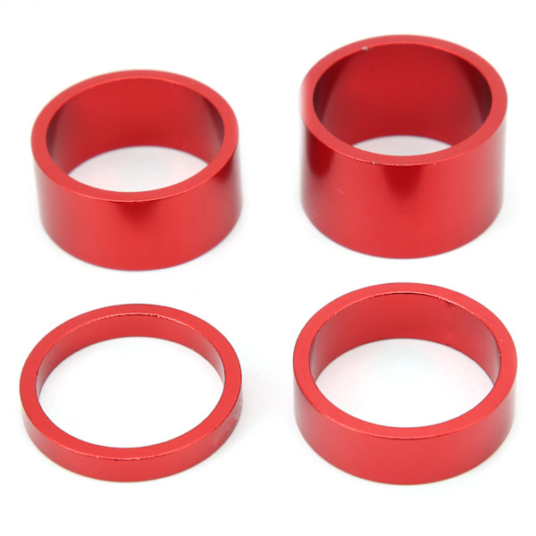 4 kpl / set polkupyörän etuhaarukan aluslevy kuulokevälikkeet 5 10 15 20 mm kuulokkeen varren aluslevyn tiiviste, punainen