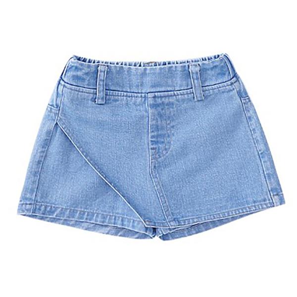 Sommar-kjolbyxor för flickor, elastisk midja, vida ben, andningsbara, enfärgade, lätta shorts, 150 cm