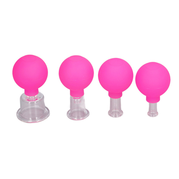 Koppglasset med PVC-boll ansiktskoppningsterapisats vakuumsugkoppning för ansiktshudrygg