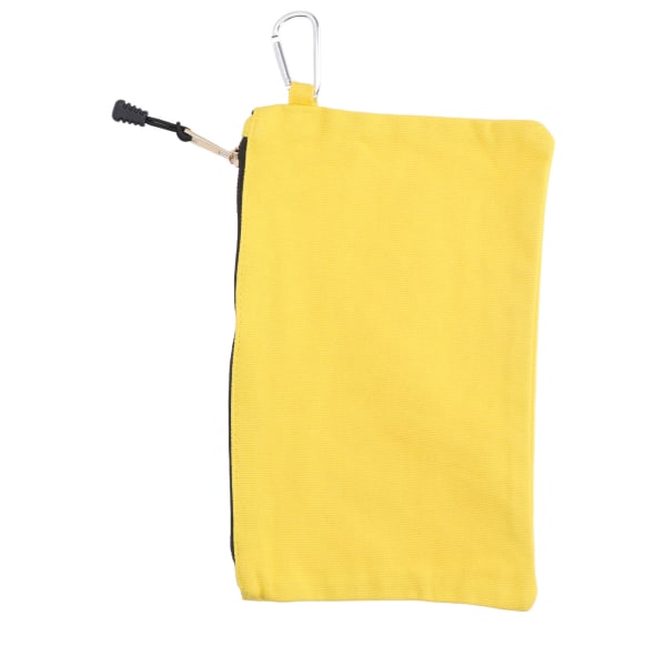 Glidelås verktøypose multifunksjonell lerret vanntett bærbar med karabinkrok for oppbevaring gul