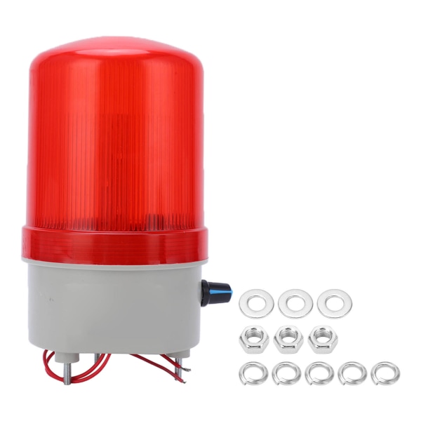 Red Rotary Warning Lamp High Brightness Adjustable Sound Light Alarm Flashing Light 220V 2W