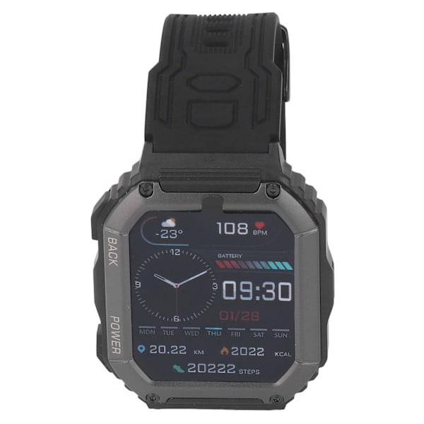 Smartwatch Vandtæt Skridttæller Smartwatch med Bluetooth Opkald Fitness Tracker Hjertefrekvens Søvnmonitor til Børn Voksne Sort