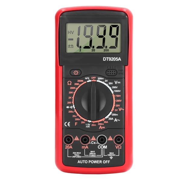 Smart Digital Multimeter LCD Display Multifunktionel Kredsløbsdetektionsmåler til Husholdning Rød