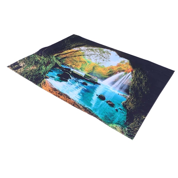 Cave River Landscape Pattern Gobeläng Väggbonad Väggfilt för Sovrumsdekor 200x150cm