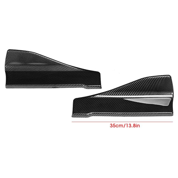 35 cm Karbonfiber Auto Universal Sideskjørt Bakre Støtfanger Leppe Splitter Winglet Forkle
