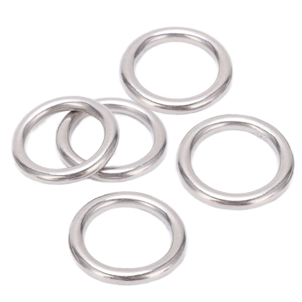 5 stk 304 rustfritt stål runde o-ringer Multi-purpose sømløs sveiset metall o-ring for seiling dykking5x25mm