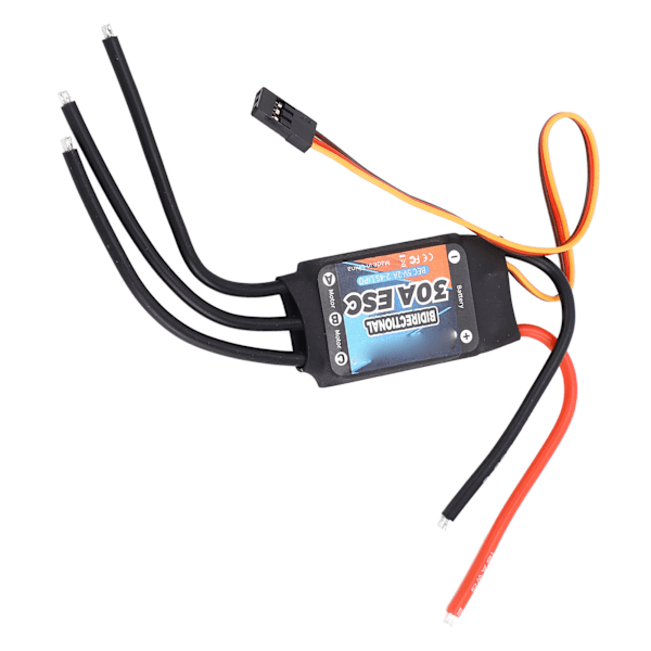 GTSKYTENRC Bidirektionell 30A Borstlös ESC Elektrisk Hastighetsregulator för RC Bil Båt Undervattenpropeller