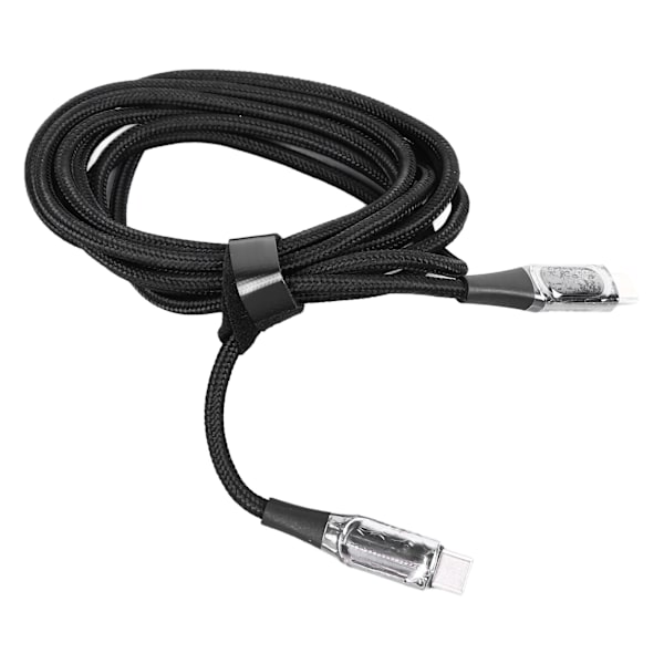 100W USB C til USB C-kabel Hurtigopladningskabel USB C-opladerkabel med digitalt display til telefoner Tablets Laptops 2M Sort