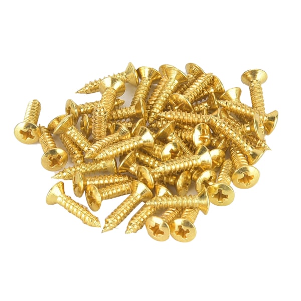 50 stk 12*2,5 mm elektrisk bassgitar pickguard skruer Bakplate stangdeksel monteringsskruer (gull
