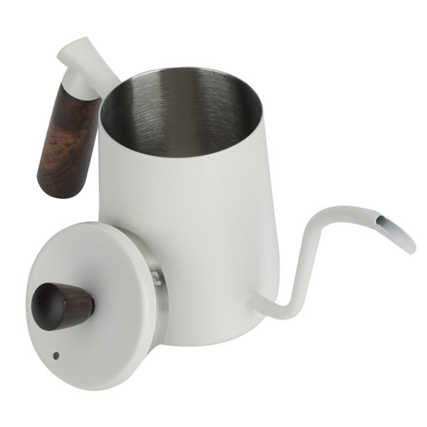 700 ml bärbar kaffekanna i rostfritt stål med lång gåshals och pip för hällning över kaffe, för hem och kafé, vit, 700 ml
