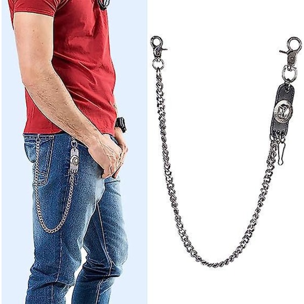 Fashion Skelet Head Decor Jeans Chain til mænd