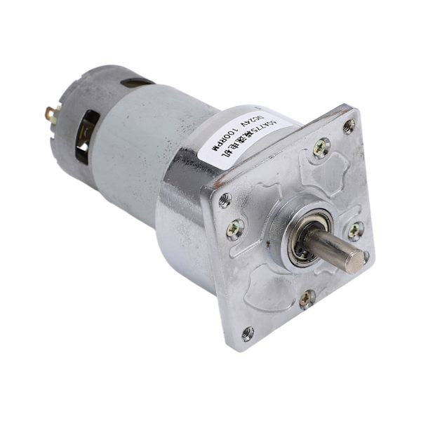 Vaihteistomoottori DC 24V 3.8A Nopeudenvaihde Itselukittuva Kääntyvä Madonvaihteinen Moottori Koneelle 100RPM 9.6KG·FCM