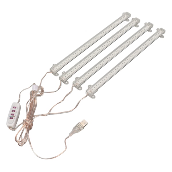 Växtväxtlampa 4 huvuden USB-kontakt Dimbar timerfunktion Full Spectrum LED-växtlampa för inomhus hem Succulent solljus 4000K 168LED