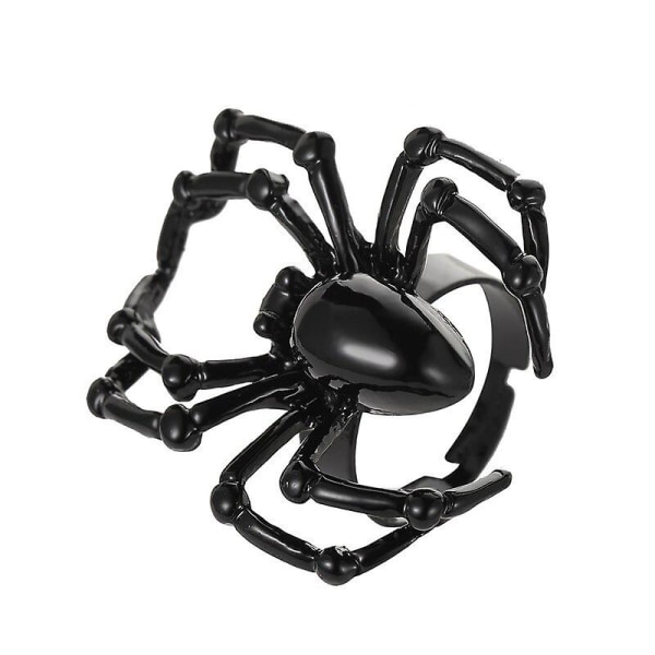 Halloween Party Smycken Gothic Spider Ring För Kvinnor Män Punk Style Parodi Knepiga leksakstillbehör