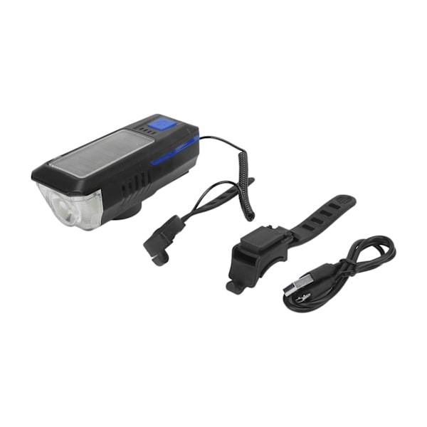Polkupyörän valosarja USB Ladattava Superkirkas Etuvalo Torvella Yöajoon Sininen