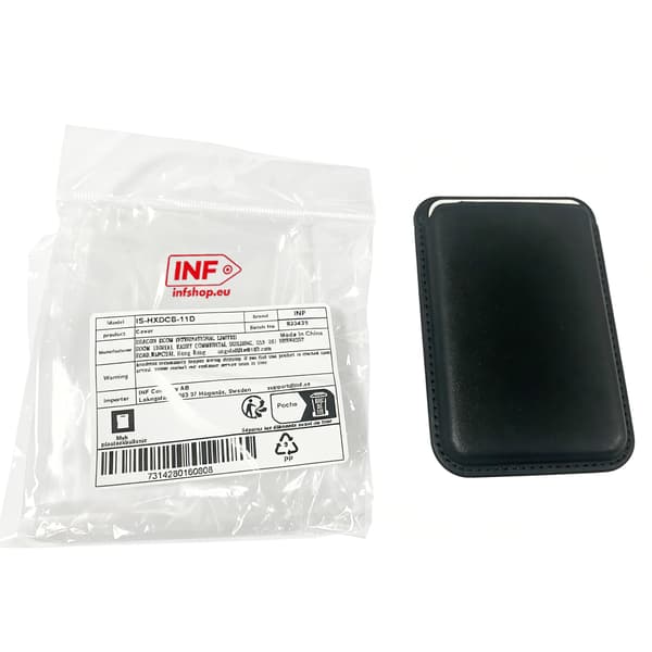 Magnetisk kortholder til iPhone 12/13-serien PU-læder Sort 35