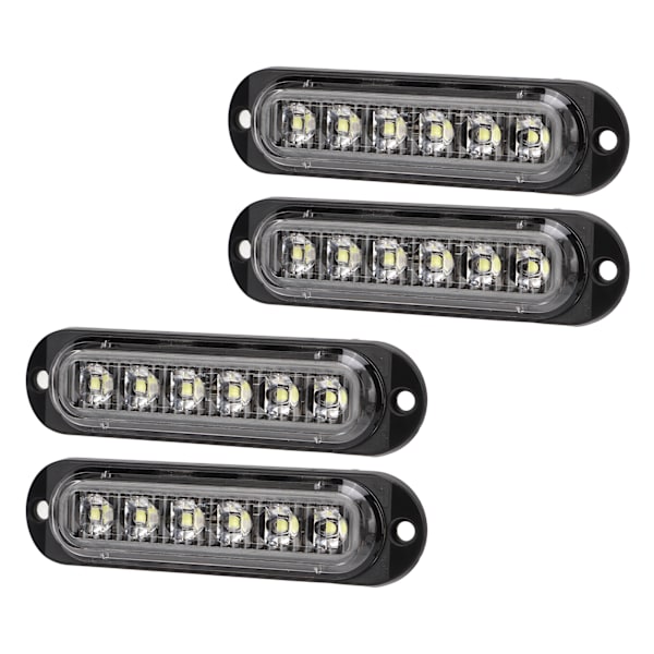 4 stk. Lastvogns Sidelys Høj Lysstyrke 90LM IP65 Vandafvisende 6 LED'er Lastvogns Nødlys 12‑24V Hvid