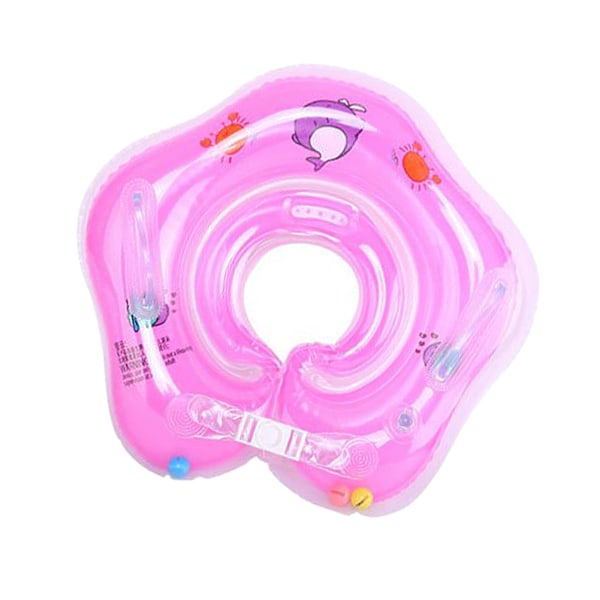 Spædbarns Hals Flyder Dobbelt Luftdyse PVC Dobbelt Luftpose Lækagesikker Spædbarns Svømmehalsring til Spædbarn Pink