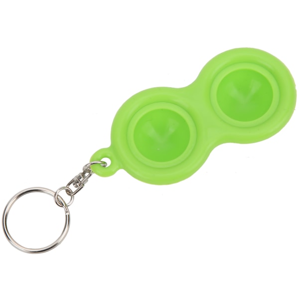 Stress Relief Keychain Push Bubble Nøkkelring Håndsensorisk puslespill Silikon for studenter Voksne Barn Grønn