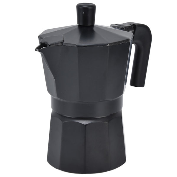 Aluminium Moka Komfur Kaffemaskine Pot Høj Temperatur Modstand Aluminium Kaffekande Sort 300ML