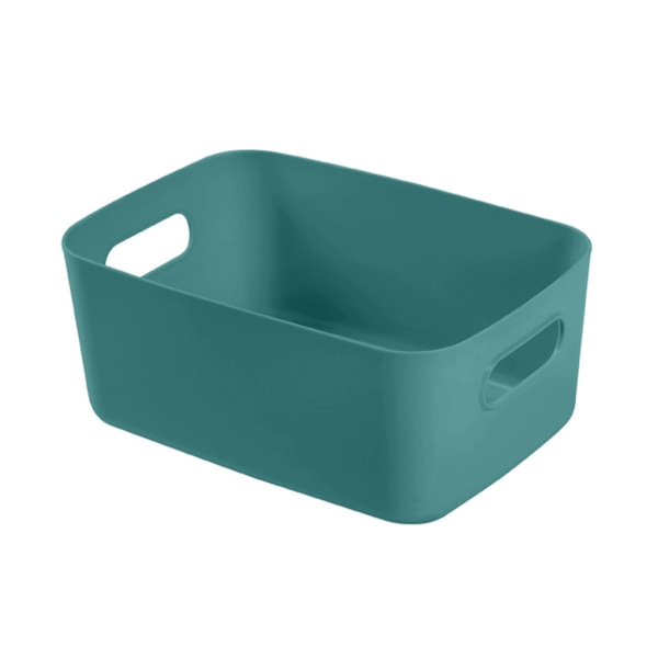 Desktop Storage Basket PP Cosmetic Storages Box Desktops Sundries Organizer with Handle for HouseholdMedium Green