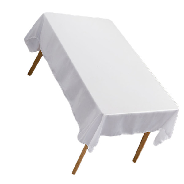 Rektangulær hvid dug i polyester 145x305cm til spisestue, bryllupsfest, hotel