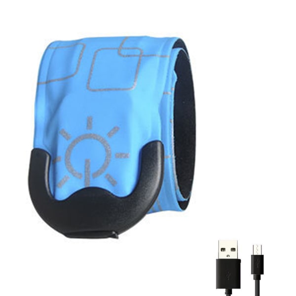 LED-armbånd USB genopladeligt lys op-armbånd Natsikkerhedsudstyr til udendørs jogging Løb Cykling Camping Sport