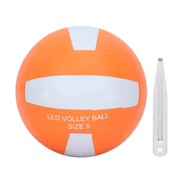 LED Glow In The Dark Volleyboll Gummi LED Vibration Nightime Light Up Volleyboll för utomhusbruk