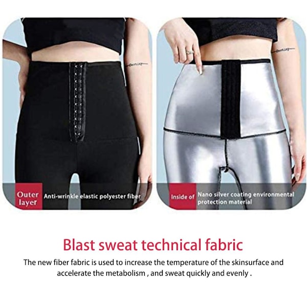 2 i 1 badstuebukser for kvinner for trening Vekttap slankebukser Treningstights badstue joggebukser