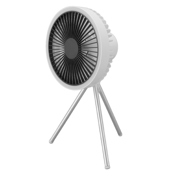 Tripod-ventilator 10000mAh 3 gear justerbar timingfunktion bærbar bordventilator med lys til udendørs camping hvid