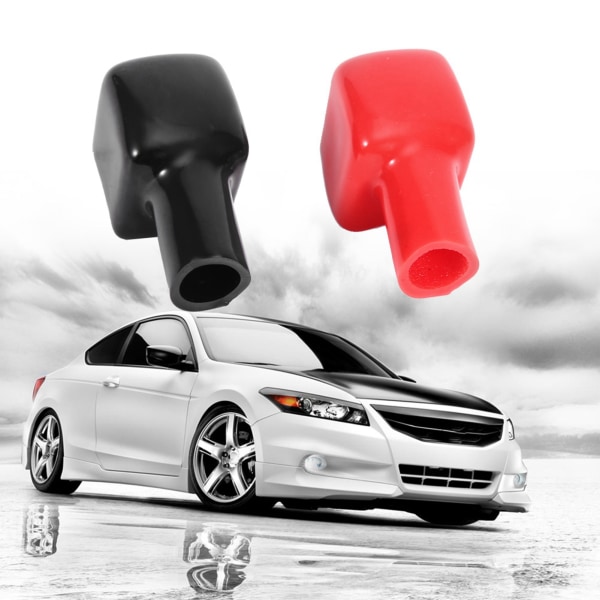 2 stk Plast bil positiv pol batteri terminal isolerende hætter Beskyttelse dækker sort og rød