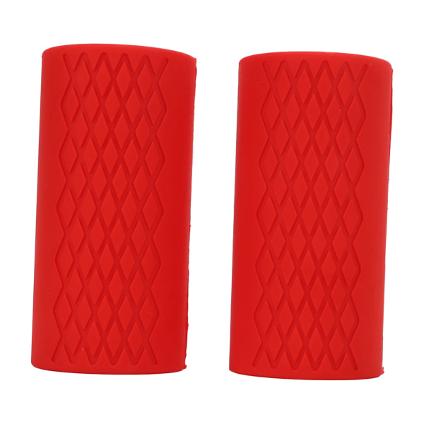 1 par vektstanghåndtak stanghåndtak silikon anti-skli tykke håndvekter for vektløfting muskelbygging rød