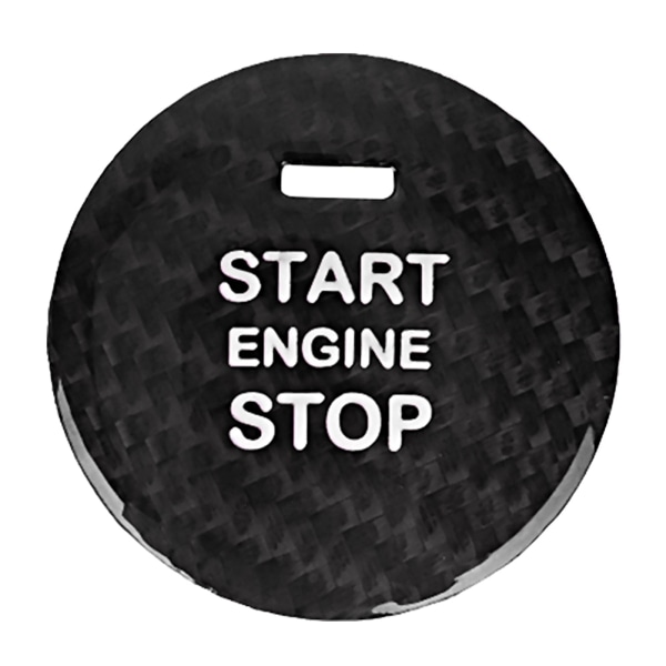Bilmodifikation Kulfiber Tændingsstartknap Trim Cover Passer til Mazda (Sort)