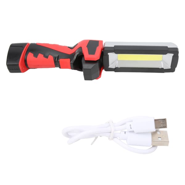 Arbeidslys USB oppladbart 5 lysmoduser svettesikkert sammenleggbart COB håndholdt mobilt magnetisk nødlys