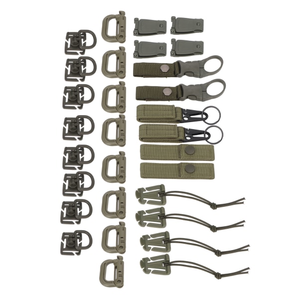 30 st Molle Tillbehör D Spänne Ryggsäck Spänne Nylon Ribbon Ryggsäck Tillbehör för picknick Camping Resor OD Grön