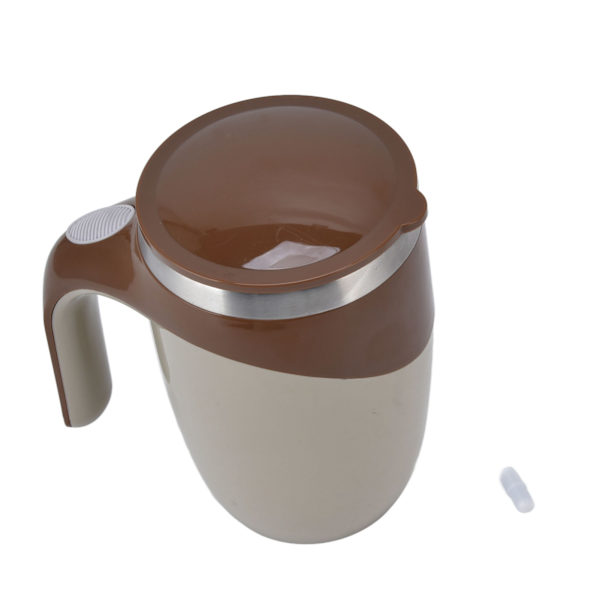 380 ml självomrörande kaffemugg automatisk magnetisk blandning rostfritt stål mugg multifunktionell för te varm choklad mjölk