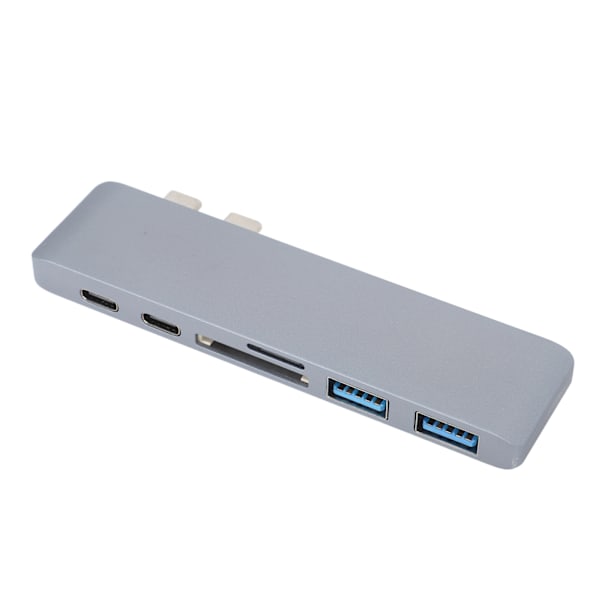 Dockningsstation 10Gbps 5Gbps USB3.0-gränssnitt Minneskortläsare Lättviktig Portabel Typ C Hub för MacBook Grå