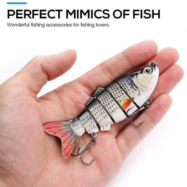 5 st Simdrag Multi Led Segment 3D Naturligt hårt bete Fiskekrokar Artificiellt bete Wobblerbete