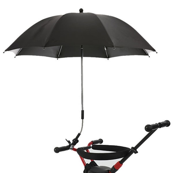 Barnvagnsparasoll UV-skydd Fri rotation Avtagbar Universal Vagnparasoll Svart