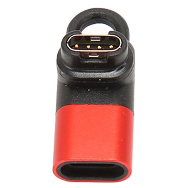 Klokkelader til 8-pins adapter 90 grader rød Laderkonverter Klokketilbehør for Garmin Fenix ​​Instinct 2S Forerunner Vivomove Vivoactive Venu