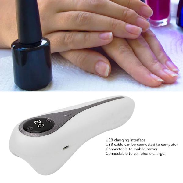 Mini UV Gel Nagellampa Handhållen 5W 3st Lampchips Snabbhärdande Portabel USB Nageltork Vit