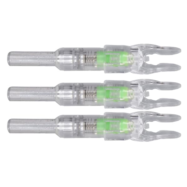 3 stk. lysende piler Automatic Lighting 6,2 mm Innvendig diameter Bueskyting Skaft Lysende pilhale for utendørs grønn