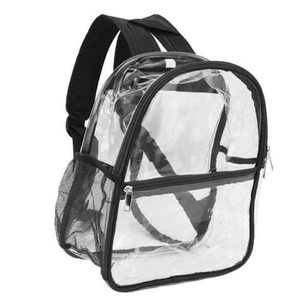 PVC Transparent Rygsæk Bærbar PVC Lynlås Design Høj Kapacitet Klar Rygsæk til Skole Sort