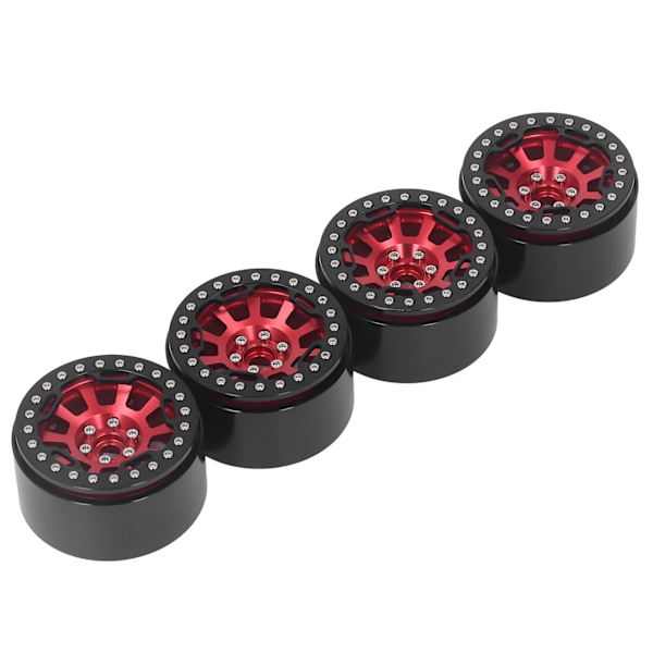 4 st 2,2 tum Hjulfälg Nav Aluminium för Traxxas Defender för Axial SCX10 II 90046 90047 1/10 RC Crawler Röd